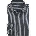 Reduzierte Schwarze Gestreifte Langärmelige OLYMP Level Five Kentkragen Hemden mit Kent-Kragen aus Twill für Herren Größe XL 
