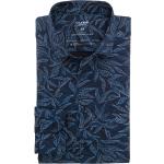 Reduzierte Marineblaue Langärmelige OLYMP Level Five Kentkragen Hemden mit Kent-Kragen aus Jersey für Herren Größe XXL 