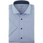 Blaue Kurzärmelige OLYMP Level Five Kent Kentkragen Hemden mit Kent-Kragen für Herren für den für den Sommer 