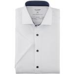 Weiße Kurzärmelige OLYMP Level Five Kent Kentkragen Hemden mit Kent-Kragen für Herren für den für den Sommer 