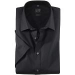 Reduzierte Schwarze Unifarbene Kurzärmelige OLYMP Level Five Kent Kentkragen Hemden mit Kent-Kragen für Herren Größe XL 