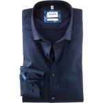 Reduzierte Marineblaue Langärmelige OLYMP Level Five Kentkragen Hemden mit Kent-Kragen aus Baumwolle für Herren Größe L 