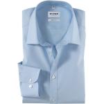 Hellblaue Unifarbene Langärmelige OLYMP Level Five Kentkragen Hemden mit Kent-Kragen aus Baumwolle für Herren Größe XS 