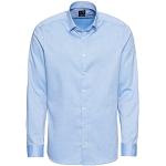 Reduzierte Blaue Unifarbene Langärmelige OLYMP Level Five Button Down Kragen Herrenlangarmhemden 