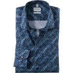 Reduzierte Marineblaue Gestreifte Langärmelige OLYMP Level Five Kentkragen Hemden mit Kent-Kragen aus Baumwolle für Herren Größe XL 