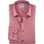 Reduzierte Rote Langärmelige OLYMP Level Five Kentkragen Hemden mit Kent-Kragen aus Baumwolle für Herren Größe L 