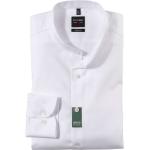 Weiße Unifarbene Langärmelige OLYMP Level Five Stehkragen Stehkragenhemden aus Baumwolle für Herren Größe XXL 