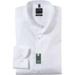 Reduzierte Weiße Unifarbene Langärmelige OLYMP Level Five Stehkragen Stehkragenhemden aus Baumwolle für Herren Größe XXL 