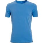 Blaue Unifarbene Kurzärmelige OLYMP Level Five Rundhals-Ausschnitt T-Shirts aus Baumwolle für Herren Größe XL 