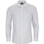 Weiße Unifarbene Business Langärmelige OLYMP Level Five Kläppchenkragen Herrenlangarmhemden mit Knopf aus Baumwolle Größe M für den für den Frühling 