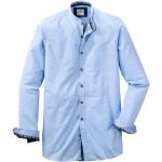 Reduzierte Blaue Bestickte OLYMP Stehkragen Stehkragenhemden mit Knopf aus Baumwolle für Herren Größe L 