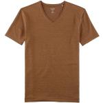 Reduzierte Braune Casual OLYMP Level Five T-Shirts aus Leinen für Herren Größe M mit Gutschein 