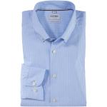 Reduzierte Blaue Gestreifte OLYMP Level Five Button Down Kragen Hemden mit Button-Down-Kragen aus Baumwolle enganliegend für Herren mit Gutschein 