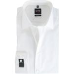 Weiße Unifarbene Langärmelige OLYMP Level Five Herrenlangarmhemden 