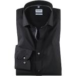 Schwarze Elegante Langärmelige OLYMP Level Five Kentkragen Hemden mit Kent-Kragen aus Baumwolle für Herren 