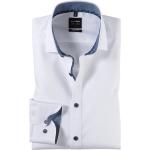 Weiße Unifarbene Langärmelige OLYMP Level Five Herrenlangarmhemden 