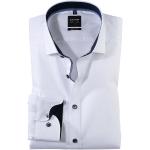 Weiße Elegante Langärmelige OLYMP Level Five Kentkragen Hemden mit Kent-Kragen aus Baumwolle für Herren 