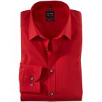 Rote Unifarbene Elegante OLYMP Level Five Kent Businesskleidung aus Baumwolle für Herren Größe S 