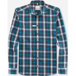 Reduzierte Aquablaue Karo Oversize Langärmelige OLYMP Level Five Kentkragen Hemden mit Kent-Kragen aus Baumwolle für Herren Größe XXL 