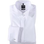 Weiße Unifarbene OLYMP Level Five Hemden mit Umschlagmanschette für Herren 