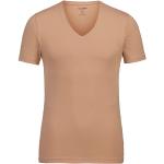 Braune OLYMP Level Five V-Ausschnitt T-Shirts aus Baumwolle für Herren Größe XXL 