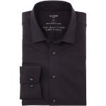 Schwarze Unifarbene OLYMP Modern Fit Businesskleidung aus Jersey für Herren 