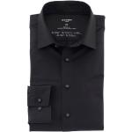 Schwarze Unifarbene OLYMP Modern Fit Businesskleidung aus Jersey für Herren Größe S 
