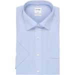 Blaue Kurzärmelige OLYMP Comfort Fit Kentkragen Hemden mit Kent-Kragen aus Chambray für Herren Größe 4 XL 