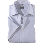 Hellgraue Kurzärmelige OLYMP Comfort Fit Kentkragen Hemden mit Kent-Kragen aus Baumwolle für Herren Größe 4 XL 
