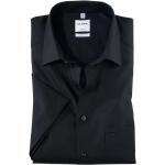 Schwarze Kurzärmelige OLYMP Comfort Fit Kentkragen Hemden mit Kent-Kragen aus Baumwolle für Herren Größe 3 XL 