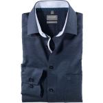 Marineblaue Unifarbene Langärmelige OLYMP Comfort Fit Kentkragen Hemden mit Kent-Kragen aus Baumwolle für Herren Größe 4 XL für den für den Frühling 
