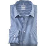 Marineblaue Gestreifte Langärmelige OLYMP Comfort Fit Kentkragen Hemden mit Kent-Kragen aus Baumwolle für Herren Größe 3 XL für den für den Frühling 