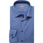 Reduzierte Blaue Unifarbene Langärmelige OLYMP Comfort Fit Kentkragen Hemden mit Kent-Kragen aus Baumwolle für Herren Größe XXL 