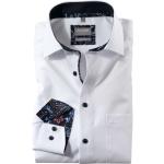 Weiße Unifarbene Langärmelige OLYMP Comfort Fit Kentkragen Hemden mit Kent-Kragen aus Baumwolle für Herren Größe 3 XL für den für den Frühling 