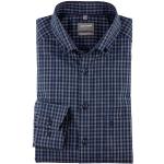 Marineblaue OLYMP Comfort Fit Button Down Kragen Bügelfreie Hemden aus Baumwolle für Herren 
