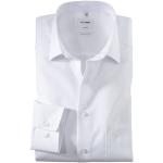 Weiße Unifarbene Business Langärmelige OLYMP Comfort Fit Herrenlangarmhemden aus Baumwolle 