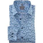 Blaue OLYMP Comfort Fit Bügelfreie Hemden aus Baumwolle für Herren für den für den Herbst 