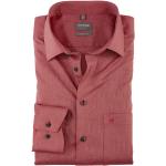 Ziegelrote Unifarbene OLYMP Comfort Fit Bügelfreie Hemden aus Baumwolle für Herren 