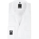 Weiße Unifarbene Langärmelige OLYMP Modern Fit Herrenlangarmhemden 