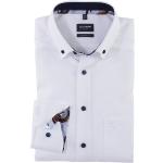 Weiße OLYMP Modern Fit Button Down Kragen Bügelfreie Hemden aus Baumwolle für Herren 