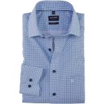 Blaue Langärmelige OLYMP Modern Fit Herrenlangarmhemden aus Baumwolle für den für den Frühling 