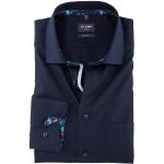Cobaltblaue Langärmelige OLYMP Modern Fit Herrenlangarmhemden aus Baumwolle für den für den Frühling 