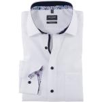 Weiße Langärmelige OLYMP Modern Fit Herrenlangarmhemden aus Baumwolle für den für den Frühling 