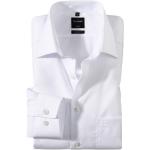 Weiße Unifarbene Elegante Langärmelige OLYMP Modern Fit Herrenlangarmhemden aus Baumwolle 