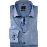 Marineblaue OLYMP Modern Fit Bügelfreie Hemden aus Baumwolle für Herren 