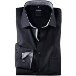 Schwarze Elegante OLYMP Modern Fit Bügelfreie Hemden aus Baumwolle für Herren 