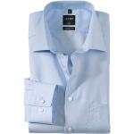 Blaue Elegante OLYMP Modern Fit Bügelfreie Hemden aus Baumwolle für Herren Größe S 