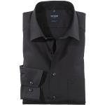 Schwarze Unifarbene Elegante OLYMP Modern Fit Bügelfreie Hemden aus Baumwolle für Herren 