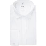 Weiße Unifarbene Langärmelige OLYMP Luxor Herrenlangarmhemden 