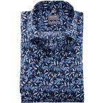 Reduzierte Blaue Blumenmuster Business Kurzärmelige OLYMP Comfort Fit Herrenkurzarmhemden aus Baumwolle für den für den Sommer 